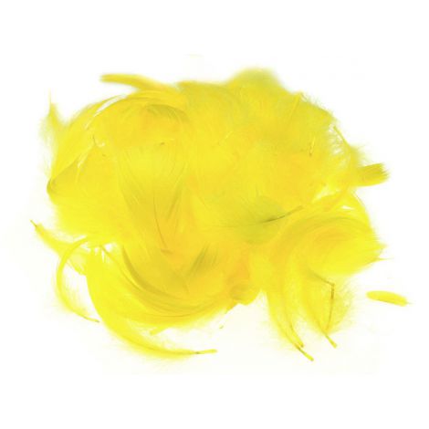 Piórka dekoracyjne Czakos w torebce 10g, Żółte/Cytrynowe